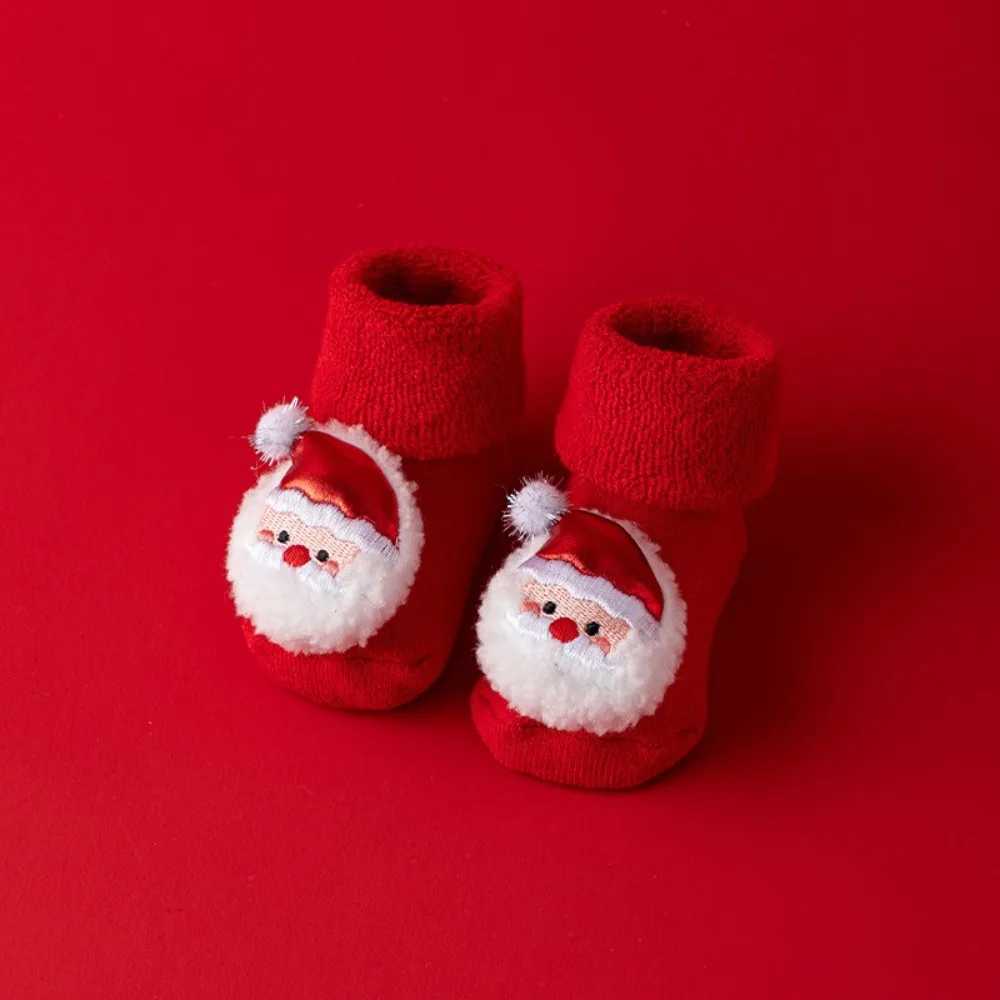 Soft Cotton Newborn Kids Socks Red Santa Claus Baby Girls Boys Warm slippers 03years Children Sock Autumn Winter J251024