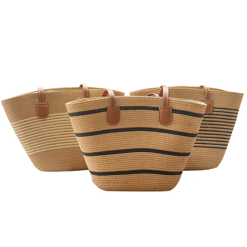 2025 New Straw Woven Women's Large Capacity Woven Shoulder Bag Designer Fashion Beach Handbag