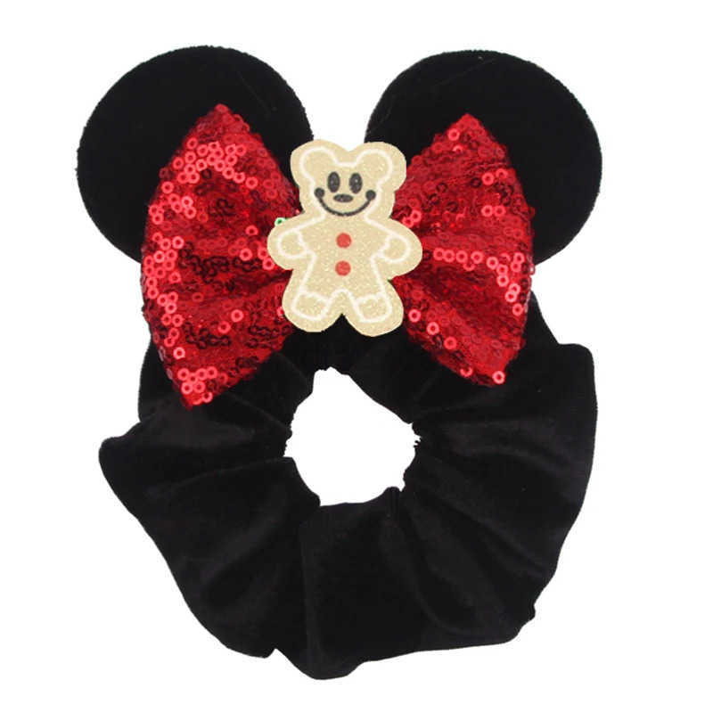 Disney Christmas Velveteen Ear Clip with Sparkling Sequin Bows - Perfect for Festivals & Trips