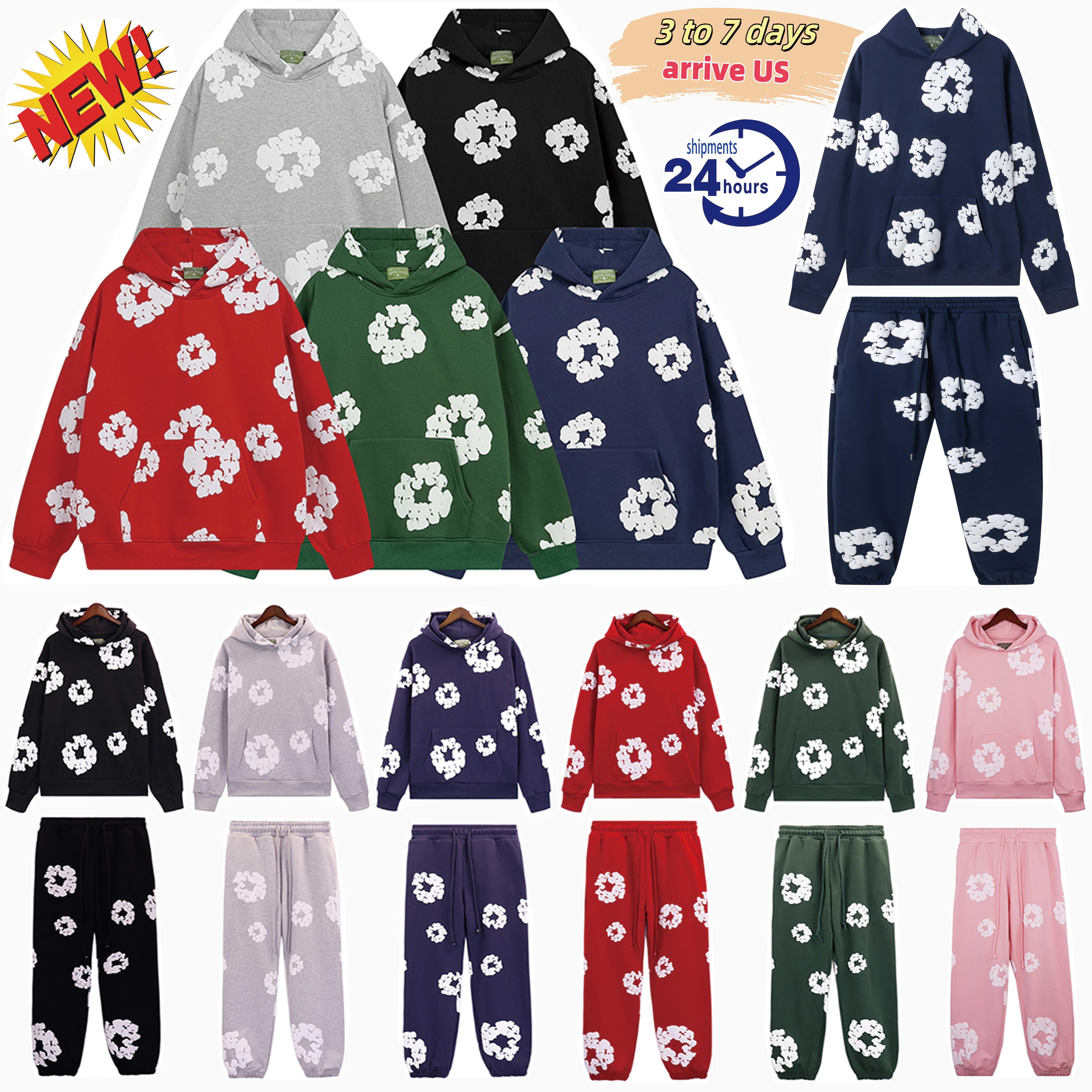 denim hoodie designer hoodie mens hoodies sweatshirts pullover hooded print designer for man and woman hip hop fashion sweatpants SIZE US s-xl