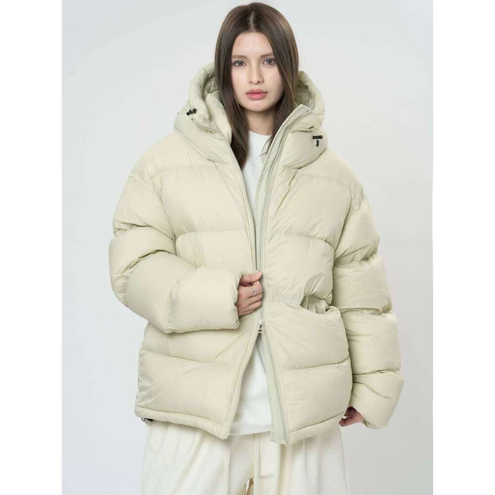 Winter Women's Casual Solid Color Loose Hooded Down Jacket Coats Designer Women
