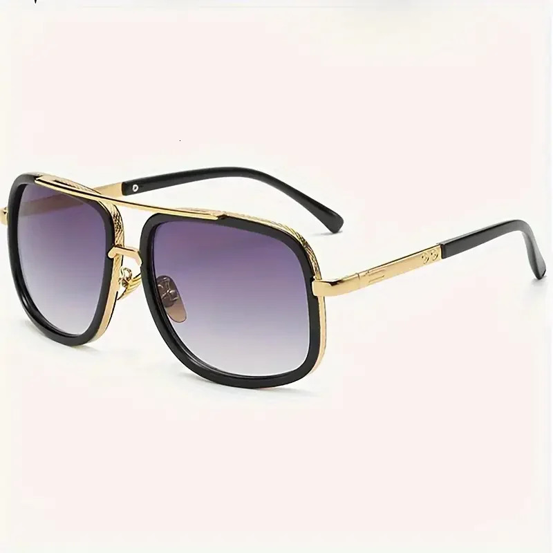 Fashion Big Frame Sunglasses Men Square Metal Sun Glasses Women Retro Sun Glasses Vintage High Quality Gafas Oculos De Sol 251023