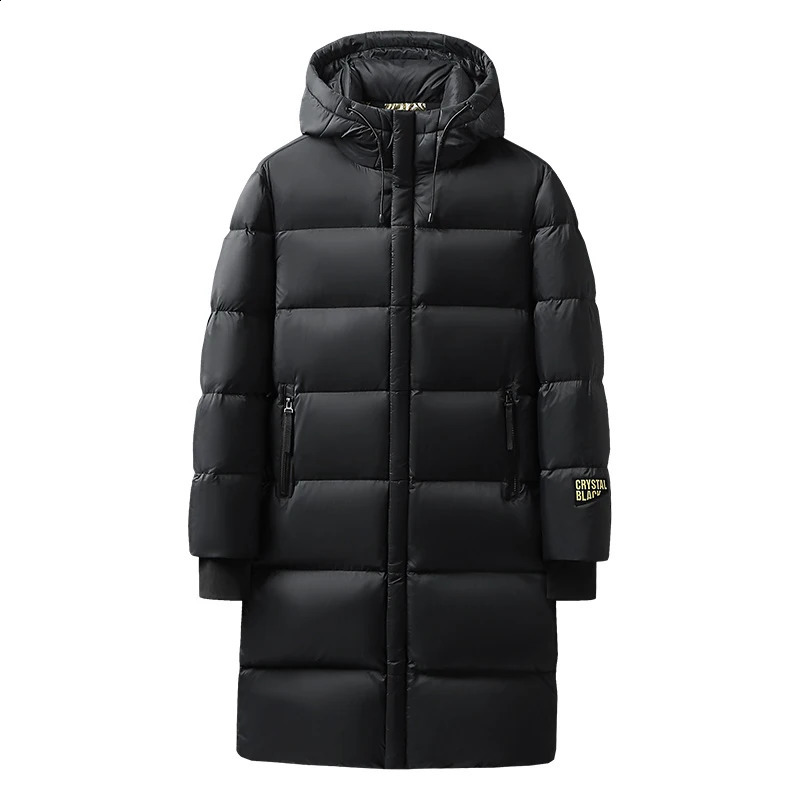 Winter Men Warm Thick Long Down Jacket Coat Mens Hooded Waterproof Black Gold Puffer Jacket Men Casual Windproof Parkas Male 251023