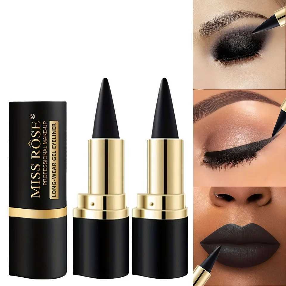 2PCS Matte WaterproofSmudge Proof Eyeliner Balm Black Lip liner Solid Eyeliner Balm Eyeshadow Makeup for Women CosmeticsL251024