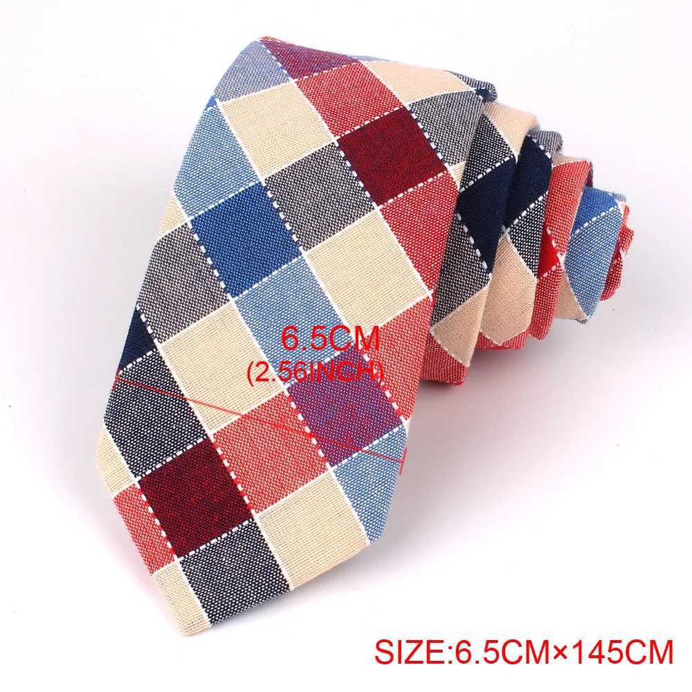 Fashion Woven Cotton Ties For Men Skinny Men Neck Tie For Wedding Casual Plaid Neckties Suits Slim Plaid Neck Ties Gravatas Y251024