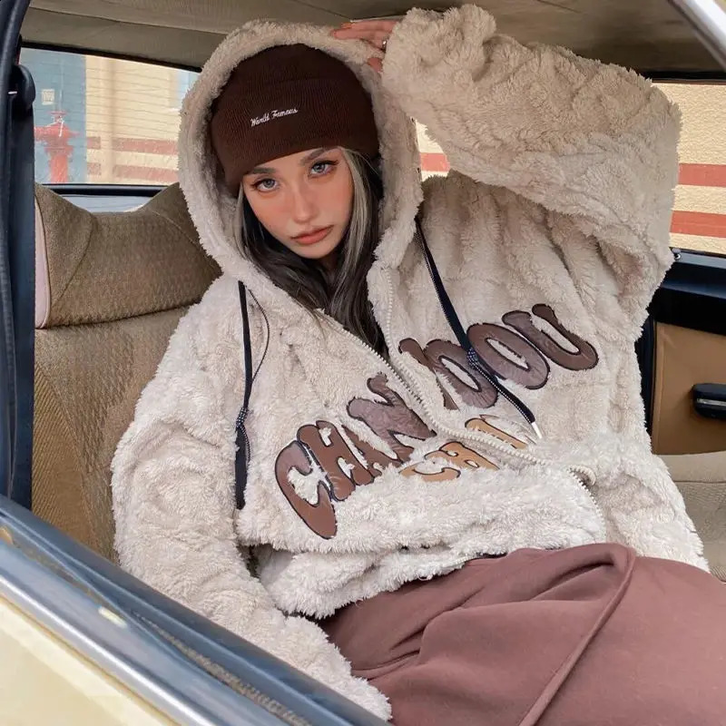 2023 Womens Autumn Winter Lamb Wool Sheepskin Coat Fur Onepiece Thickened Jacket Casual Warm Oversized S 4XL 251018