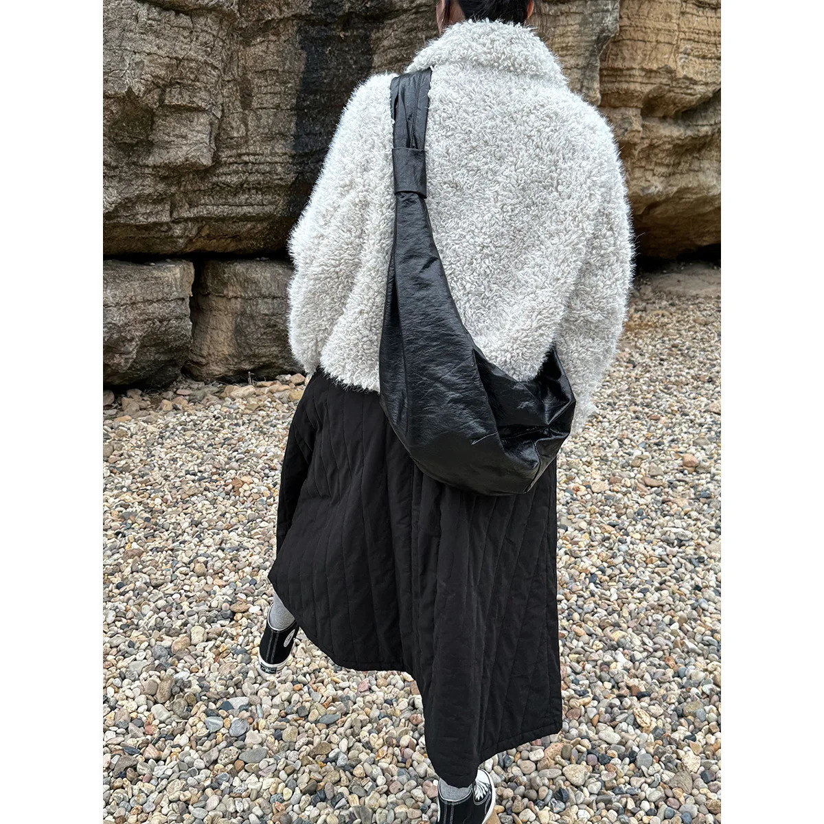 Lamb Fur White Shearling Jacket Womens Autumn Winter Short Lapel Plush Thickness 251021