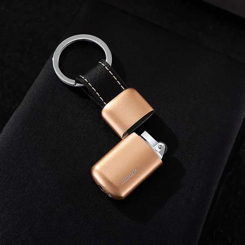 Metal Mini Grinding Wheel Keychain Lighter Windproof Inflatable Open Fire Portable Cigarette Lighter Outdoor Lighter1 D251024