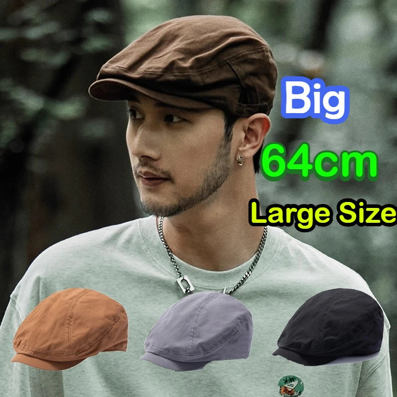 Oversize Beret Caps for Men sboy Hat Big Head 64cm Cotton Dad Flat Irish Caps Large Cabbie Hat Women Fashion Octagonal Cap 251021