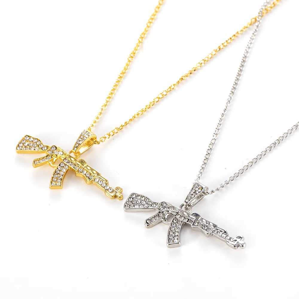Fashion Necklace Machine Gun Assault Rifle AK47 Pendants Short Long Women Men Colar Gift Jewelry ChokerXJ251024