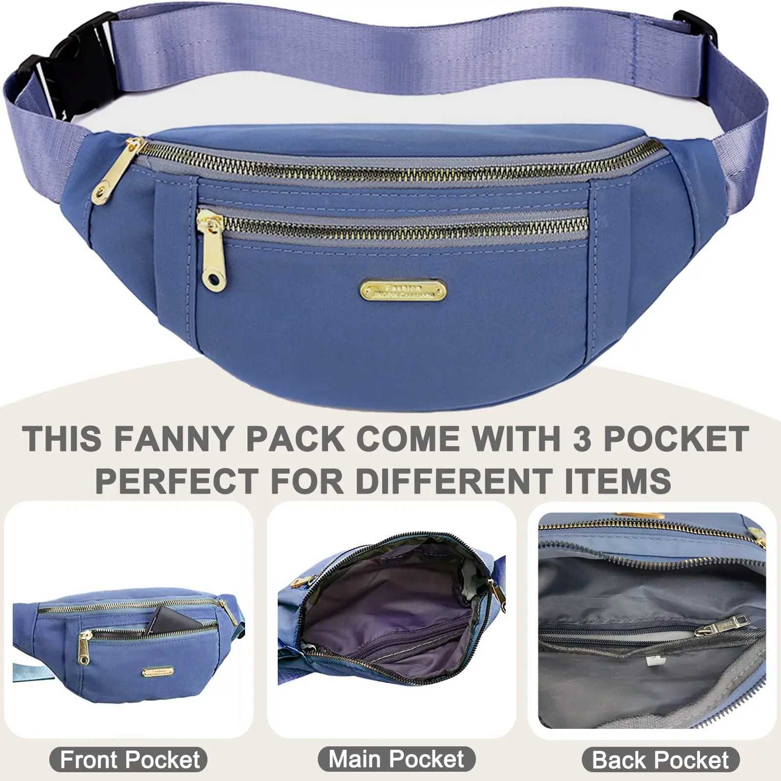 Fanny Packs for Women Men Belt Bag Fashion Waist Packs Lightweight Crossbody Bags Bum Bag for Running Hiking Travel WorkoutL251024