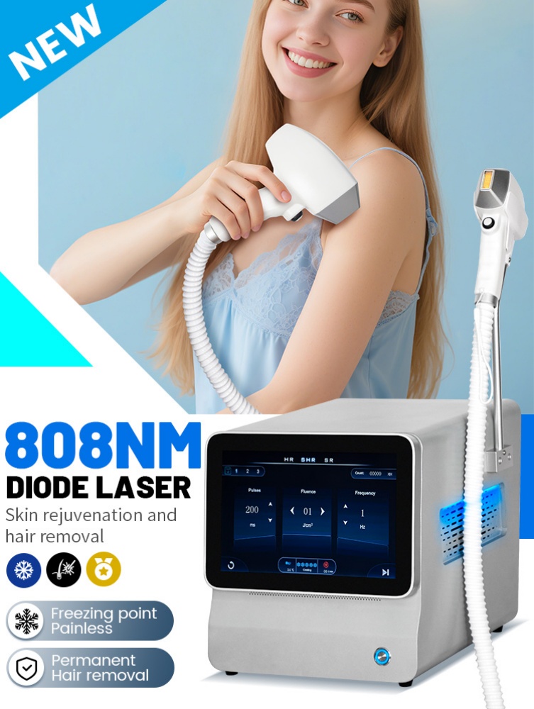 Diode Laser Hair Removal Machine 3 Wavelength 755 1064 808nm Laser Ice Platinum Permanent Painless Hair Removal