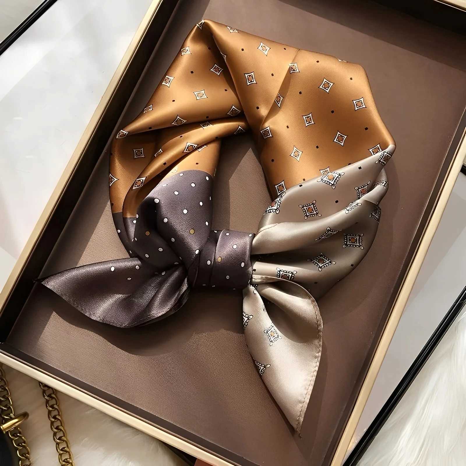 Luxury Brand Faux Diamond Polka Dot Square Scarf Elegant Imitation Silk Shl Casual Decoration scarf Small Neck Scarf Y251024