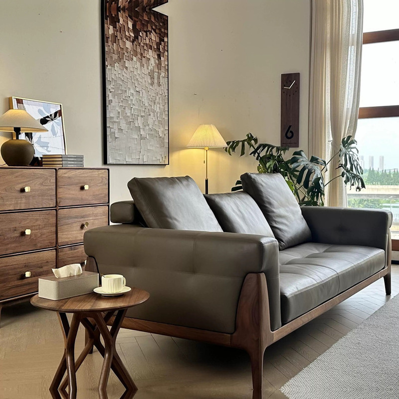 New Chinese Black Walnut Sofa Song Style Aesthetic Office Reception Negotiation Zen Furniture