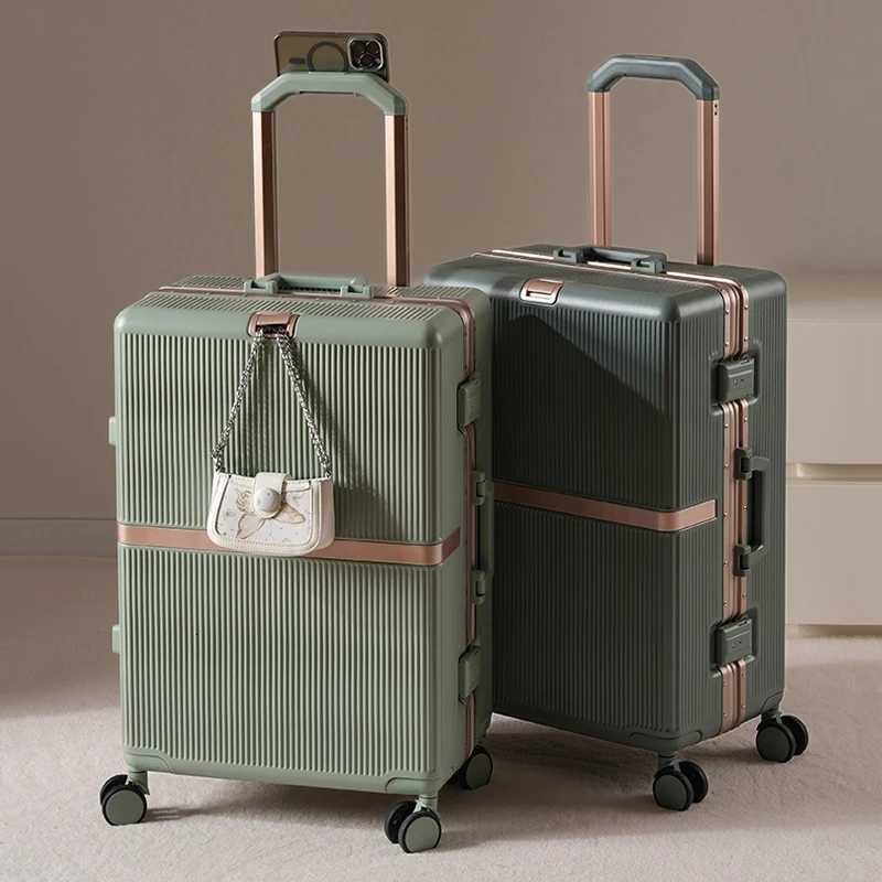 2025 New Luggage Carrier 20inch CarryOn Luggage with Aluminum Frame Large Capacity 28inch Combination Lock Suitcase UnisexW251024