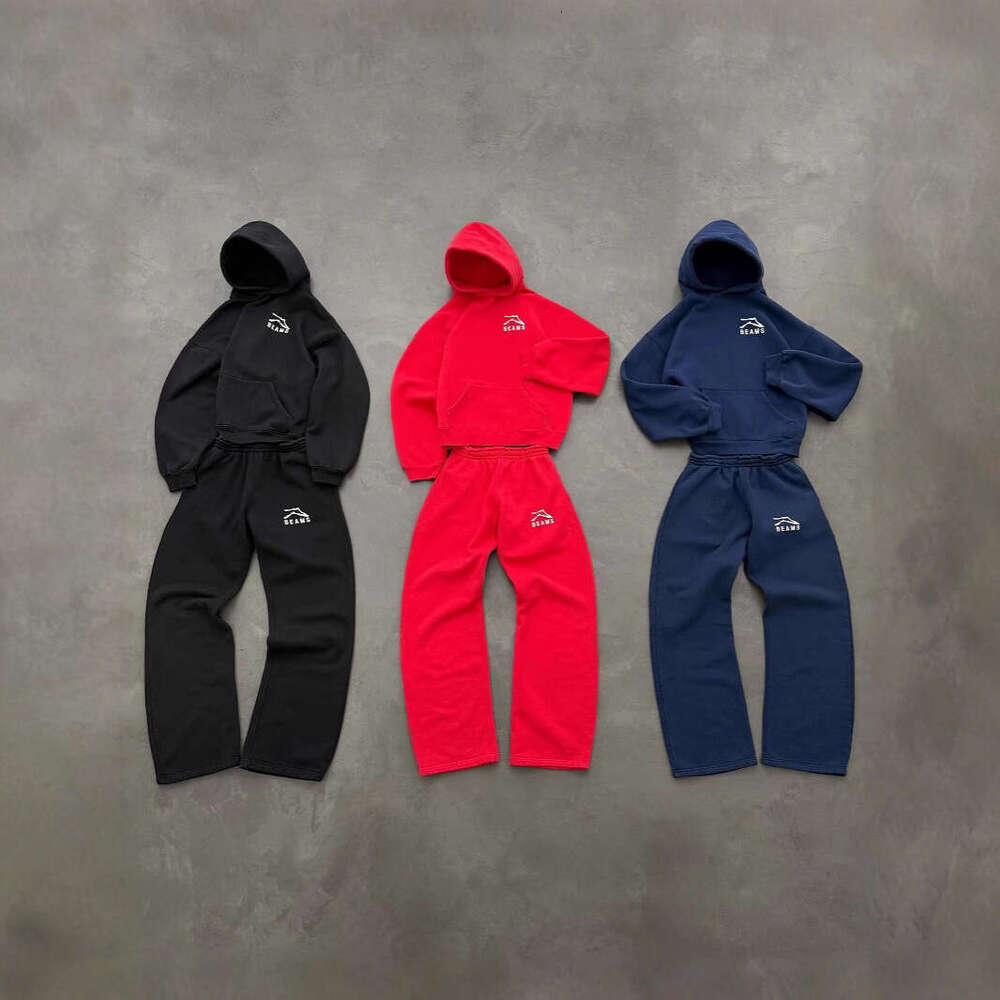 Casual Simple Couple Fashion Hoodie Trendy Brand Printed Loose Sweatshirt Sweatpants