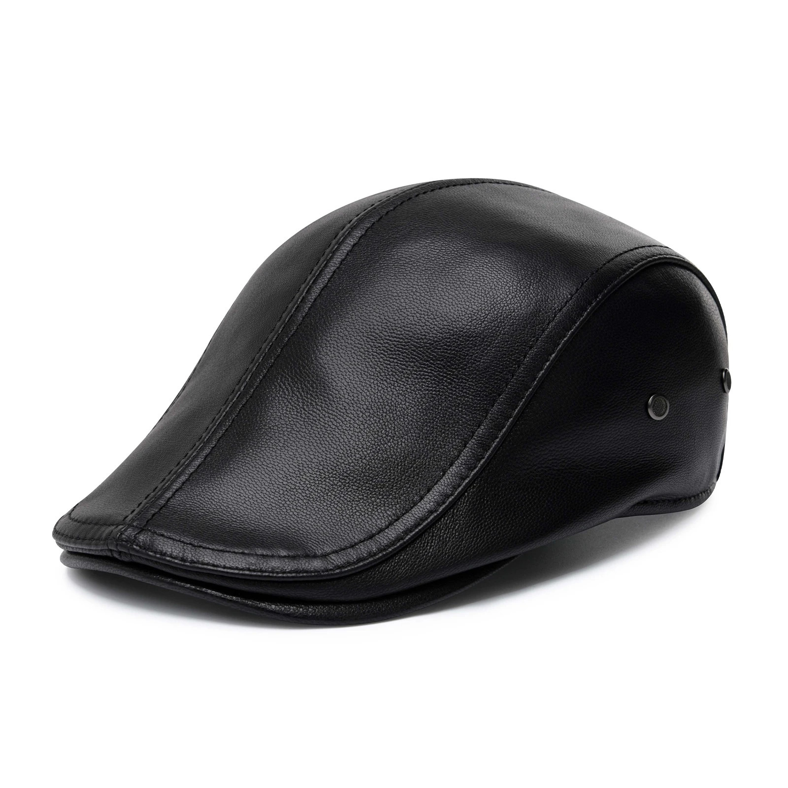 BOTVELA Mens Adjustable sboy Cap Beret Driving Hunting Fishing Hat Genuine Leather Ivy Cap Fashion Gatsby Ivy Flat Cap 251021
