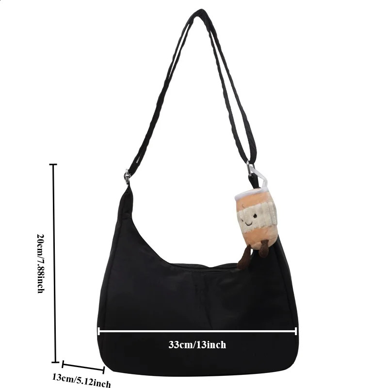 Simplyned Female Shoulder Bag Refined Dumpling Ins Style Casual Crossbody Nylon Travel With Large Capacity 251018