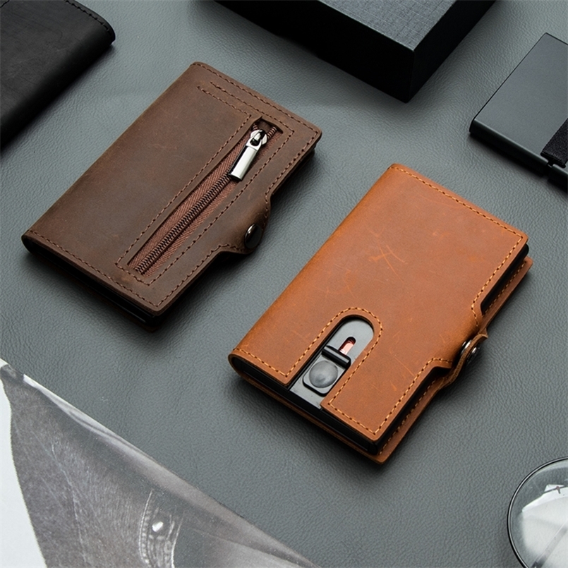 CASEKEY Men Wallets 100 Genuine Cow Leather Popup Short Card Holder Purse High Quality Male Wallet Tarjeteros Para Hombre 251023