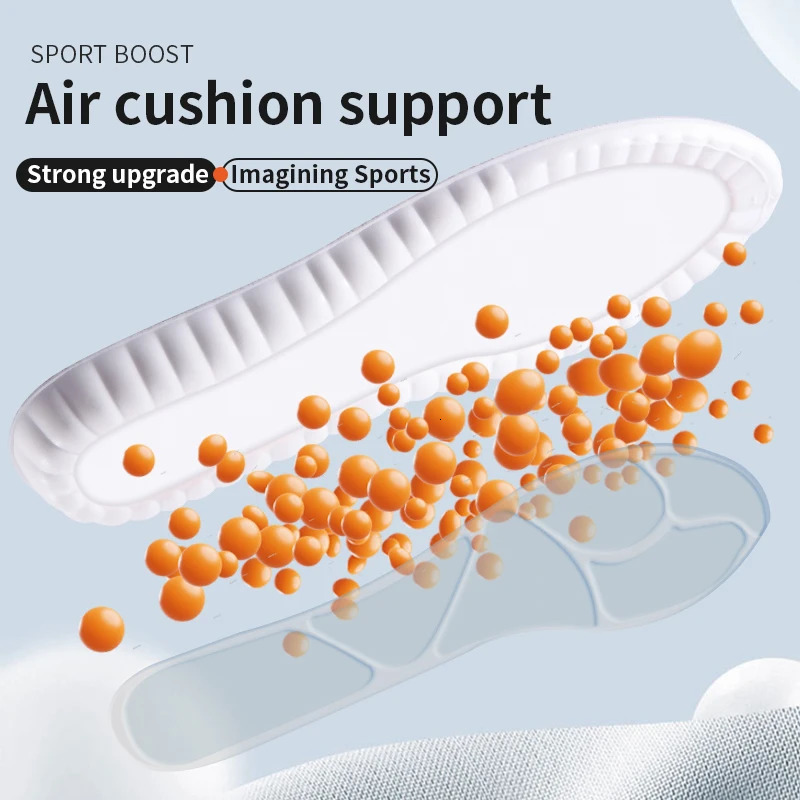 Air cushion TPU Upgraded Sports Shock Absorption Insoles High Elastic Running Sneaker Pads Rebound Deodorant Comfortable Feet C251020