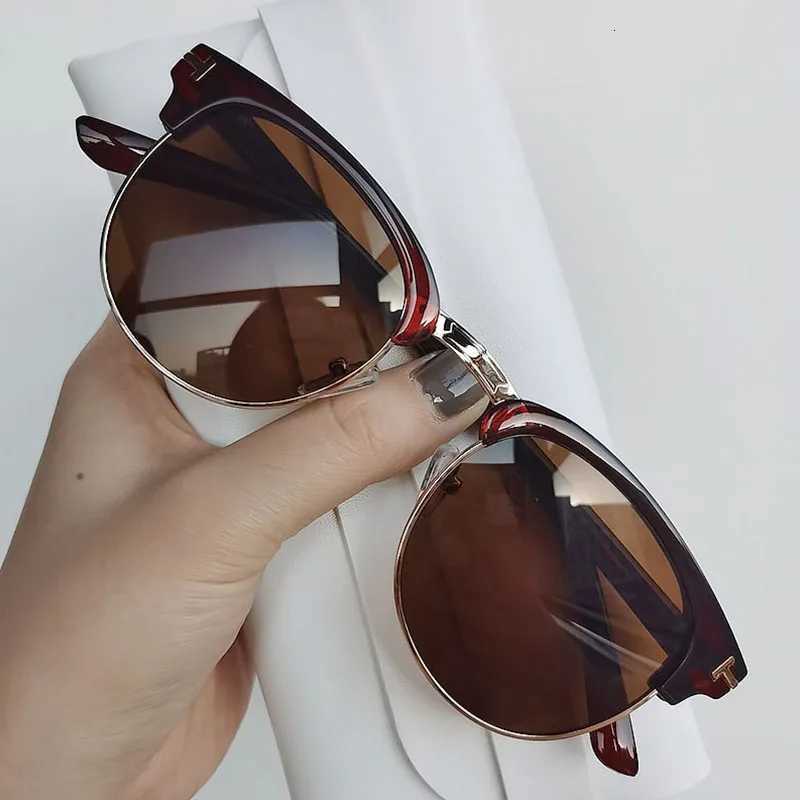 Classic Half Metal Men Sunglasses 2024 Women Brand Designer Sun Glasses Retro Driving Travelling F sunglasses sunshade UV400T251024