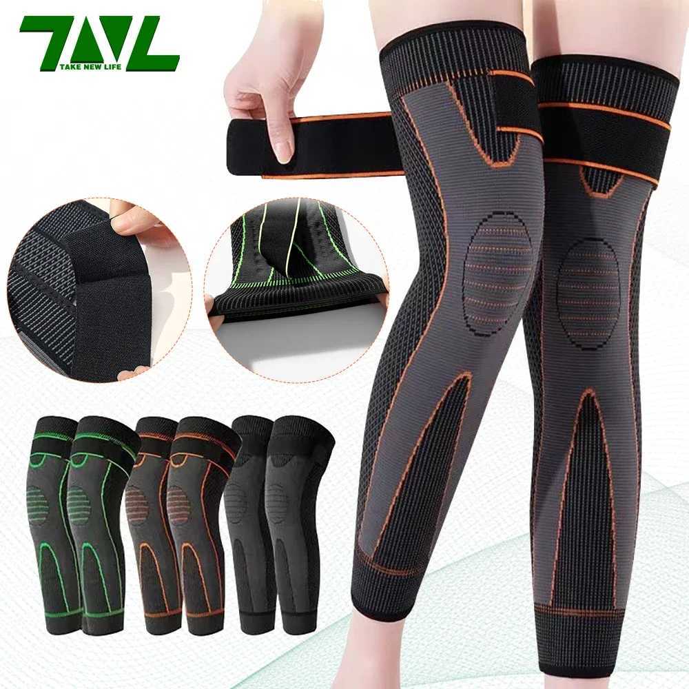 1 Pair Lengthen Fitness Knee Support Braces Bandage Elastic Nylon Sport Compression Knee Pads for Basketball Running Knees WarmW251024