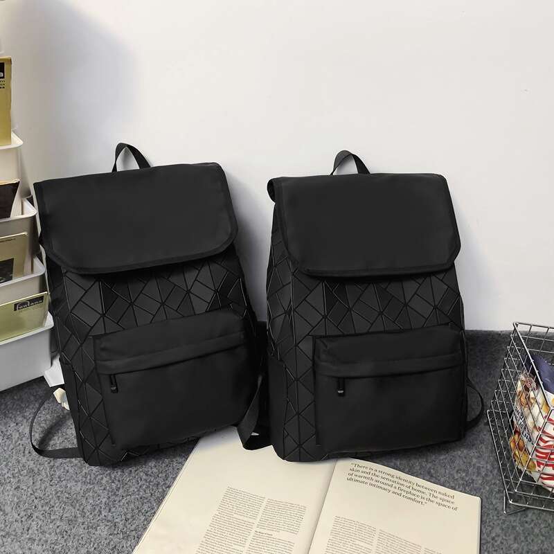 Quilted For Men College Student Travel Commute Laptop Bag Fashionable Large Capacity Backpack High Quality