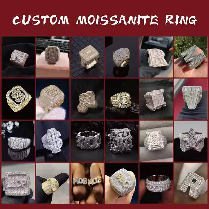 High Quality Vvs Moissanite Ring Men 14K Gold Champion Fully Iced Out Custom Moissanite Ring