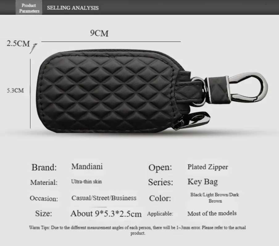 Leather Keychain Protective Case Wallet Key Storage Protective Case Large Capacity Multifunctional Key Bag Z251023