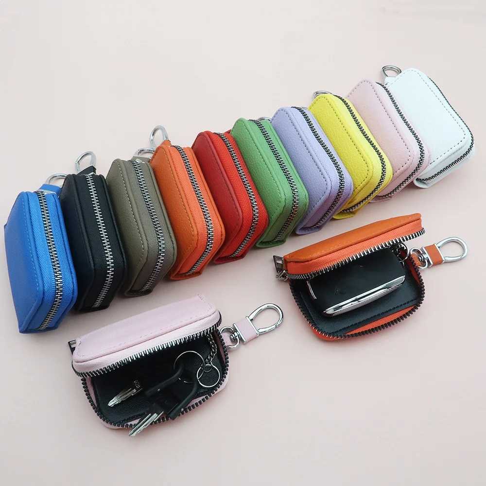 Men Key Holder Housekeeper PU Leather Car Key Wallet Keys Organizer Women Keychain Cover Zipper Key Case Bag Unisex Pouch Purse Z251023