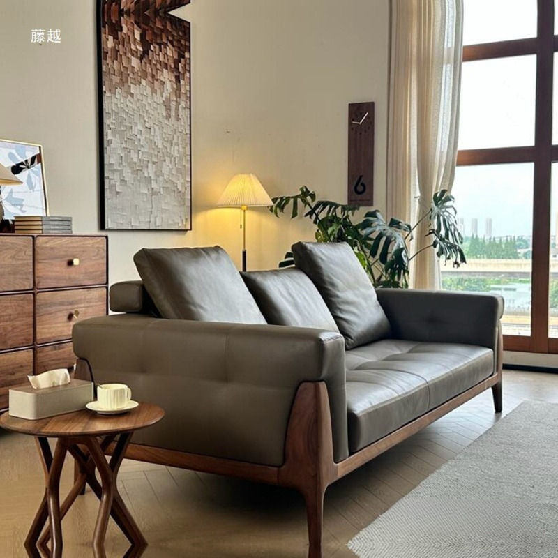 New Chinese Black Walnut Sofa Song Style Aesthetic Office Reception Negotiation Zen Furniture