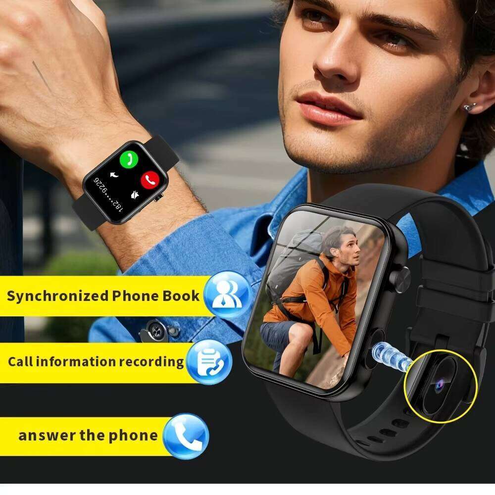 Senbonuo P51 Square for Men Women with BT Call, Camera, Video Recording, Local Music Playback, and Sports Smart Watch