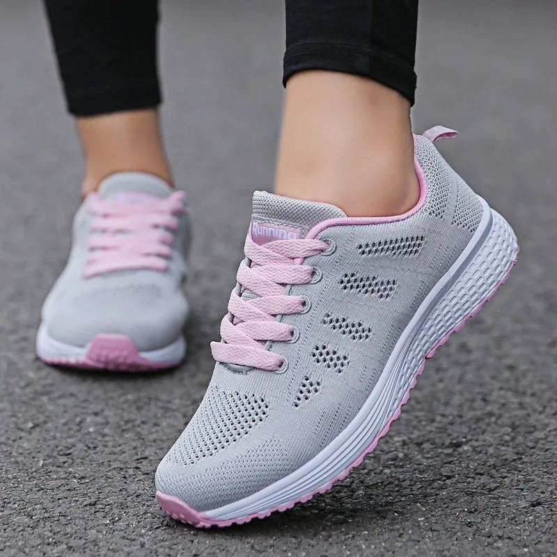Women Casual Shoes Fashion Breathable Walking Mesh Flat Shoes Sneakers Women Gym Vulcanized Shoes White Female Footwear251020