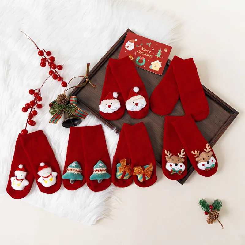 Winter Thicken Cute Christmas Baby Socks For Boys Girls Cartoon Soft Cotton Anti Slip Solid Newborn Toddler Sock Kids Socken J251024