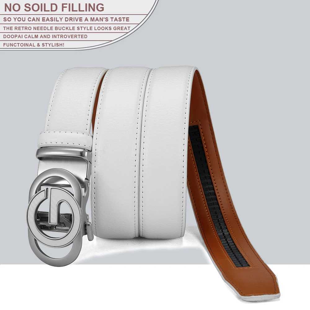Mens Fashionable Leather Belt Mens Highquality Leather Belt Business Automatic Buckle Ratchet Belt Randomly Adjustable W251024