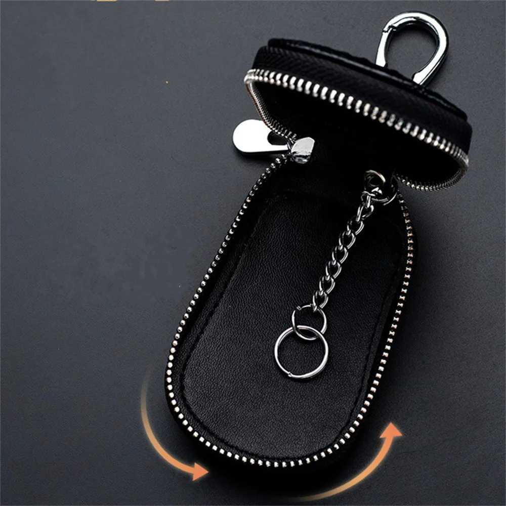 Leather Car Key Case Fashion Mini MenS Key Wallet Pocket Key Holder Organizer Pouch Keys Organizer Large Capacity Zipper Bag Z251023