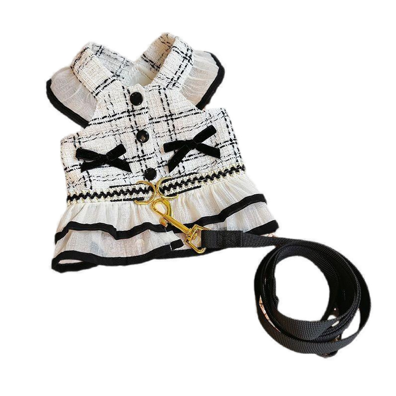 2025 new T00110Dog clothes summer thin pet small dog Bichon Schnauzer Yorkshire terrier denim vest can be traction