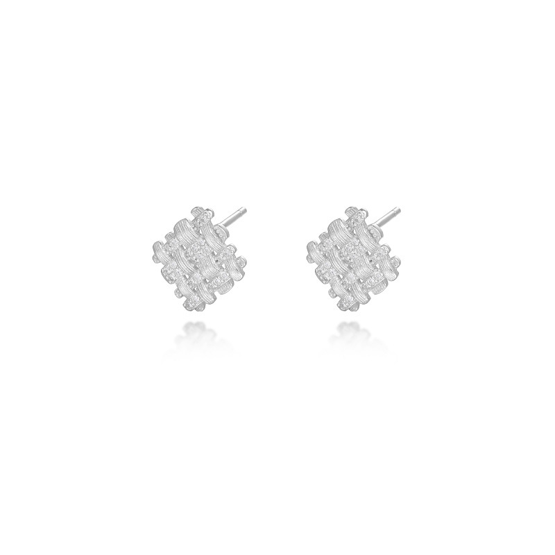 Designer earrings Luxury earrings S925 Silver Needle Gold earrings Hollow Square Light Luxury Retro Earrings High Grade Zircon Earrings Geometric Earr