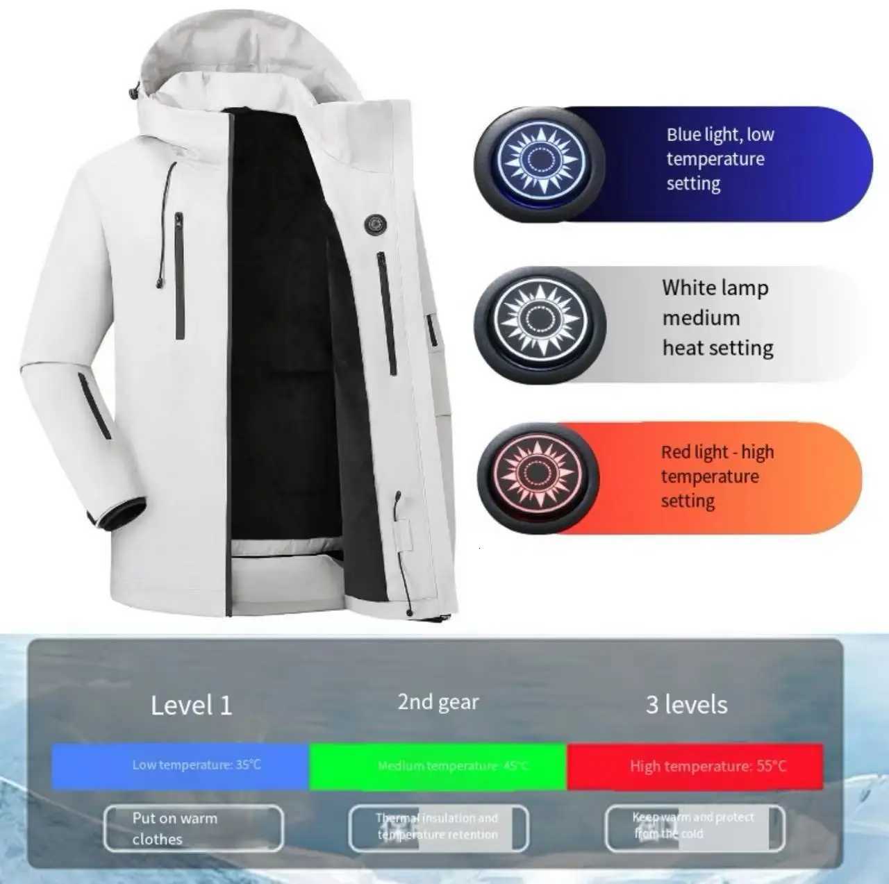 2025 New CrossBorder Winter FleeceLined Smart Heating Jacket Fully HeatSealed Unisex StyleNo Power Bank Z251024