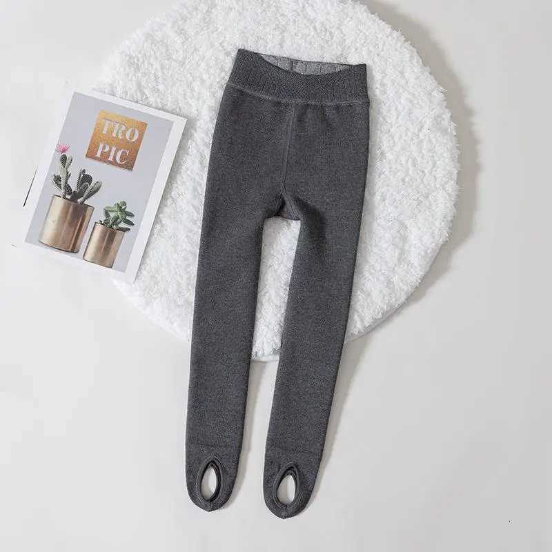 Girls Fleece Lined Leggings Warm Thermal Footed Pants Kids One Piece Winter Thickened PantyhoseT251024