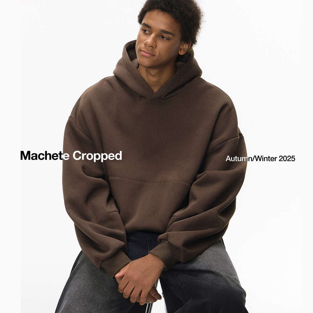 Men's Clothing | Curved Blade Short 25 Winter New American Style Hoodie Eggshell Fleece Sweatshirt