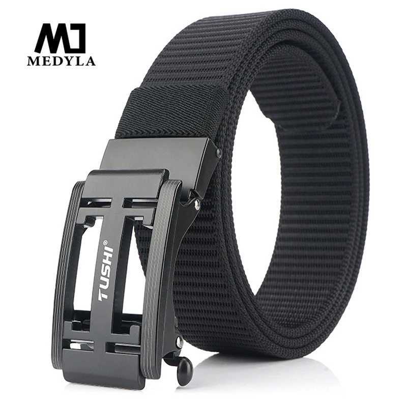 MEDYLA Belt Mens Outdoor Leisure Belt Nylon Military Army belt Outdoor Metal Buckle Training Hunting Belt BLL041 C251024