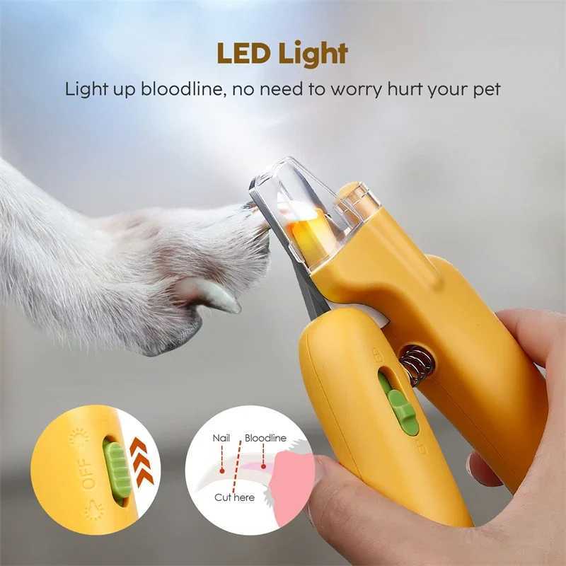 Banana Nail Clippers Claw Trimmers for Dog Cat Dog Toenail Clippers with LED Light for Bloodline Professional Grooming Tool Z20251024