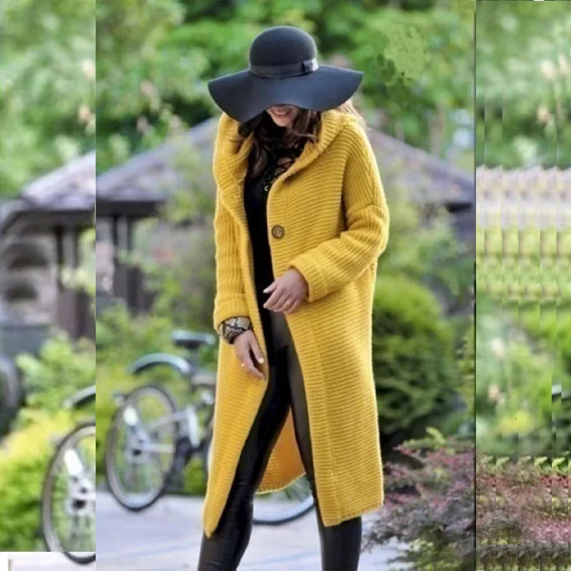 Cashmere Cardigan in Autumn and Winter Womensloose Long Sleeve Sweater Solid Color Knitted Long Thickened Top 251013