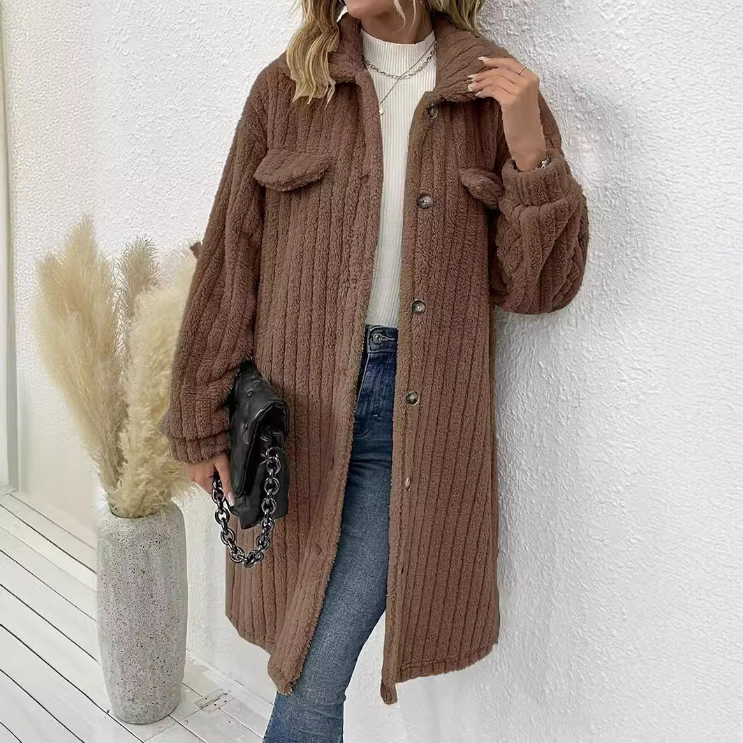 2025 New Women's Premium Plush Lapel Wool Overseas Bestselling Coat