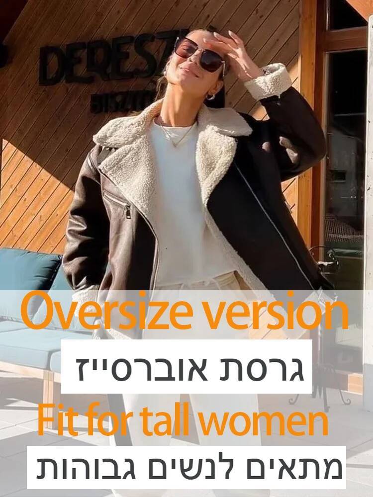 Suninheart Fashion Winter Warm Faux Fur Jacket Women Long Sleeve Moto Biker Zipper Jackets Coat Female Autumn Casual Lapel coat dongdumaoyi