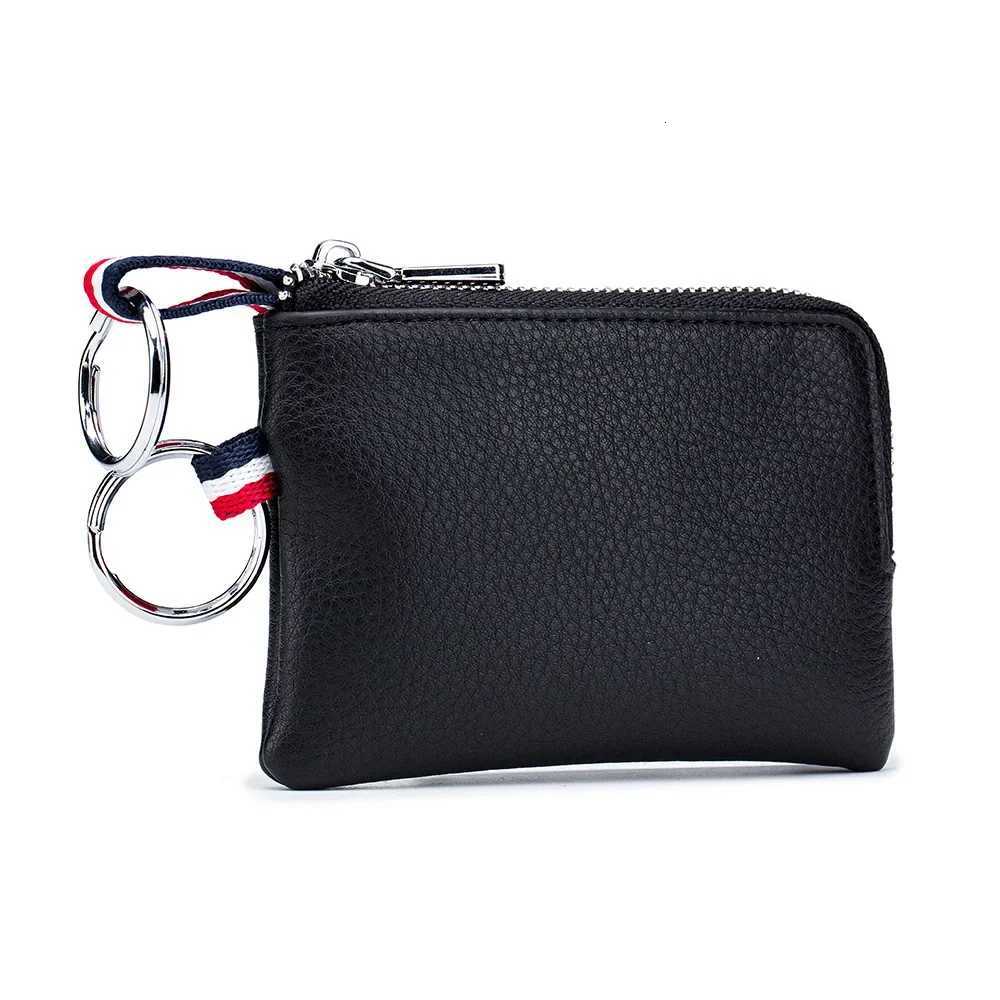 Genuine Leather Mini Wallet for Men Soft Leather Zipper Coin Driver License Key Card Holder Compact Money Purse Z251023