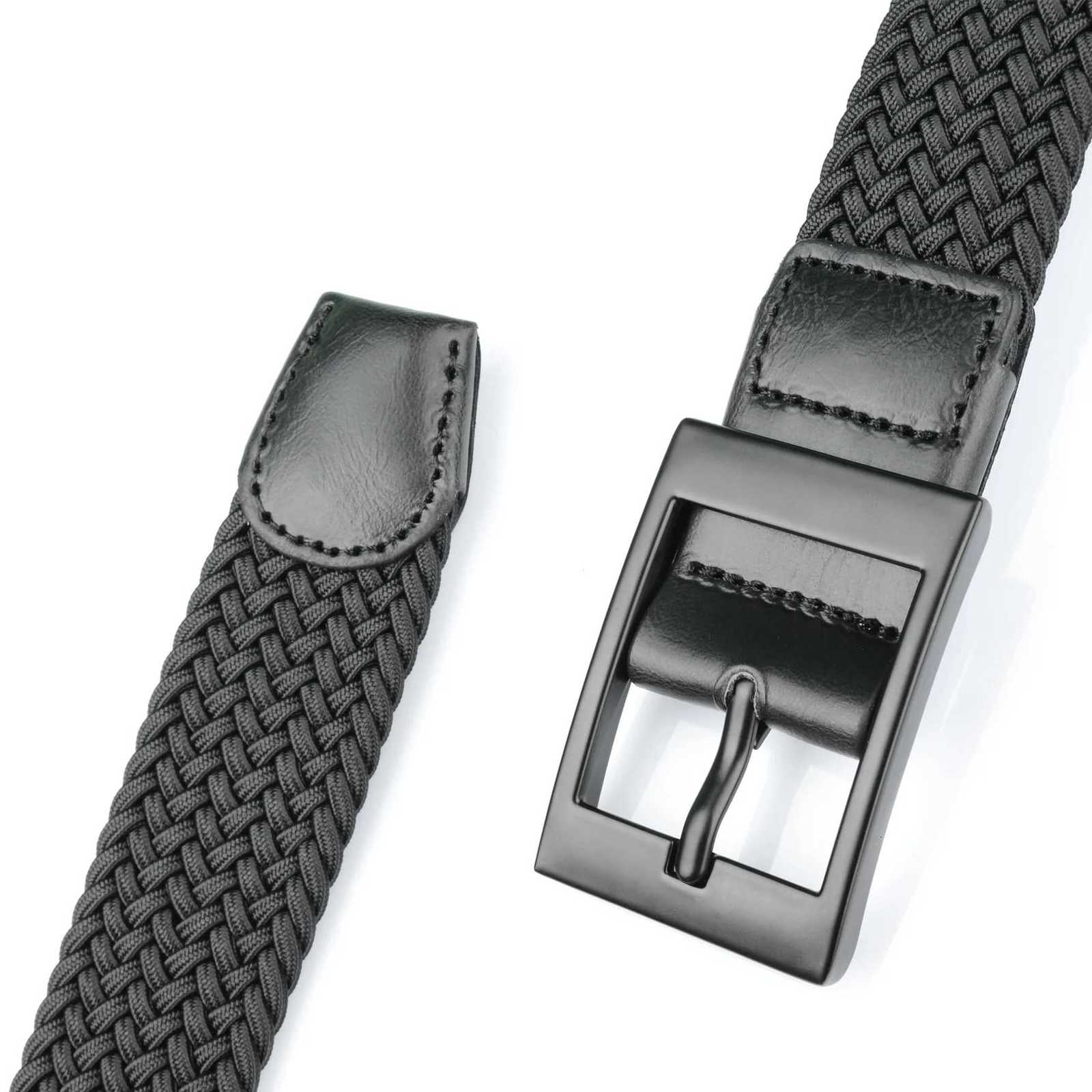 Plus Size 100190cm 63 67 71 Long Braided Elastic Stretch Belt Big and Tall Mens Metal Buckle W251024