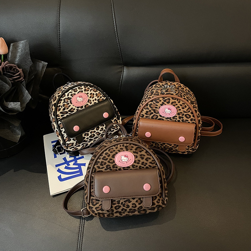 Autumn and Winter New Fashionable Retro Leopard Pattern Mini Backpack for Girls, Cute Family, Fashion Backpack Designer, Travel Backpack
