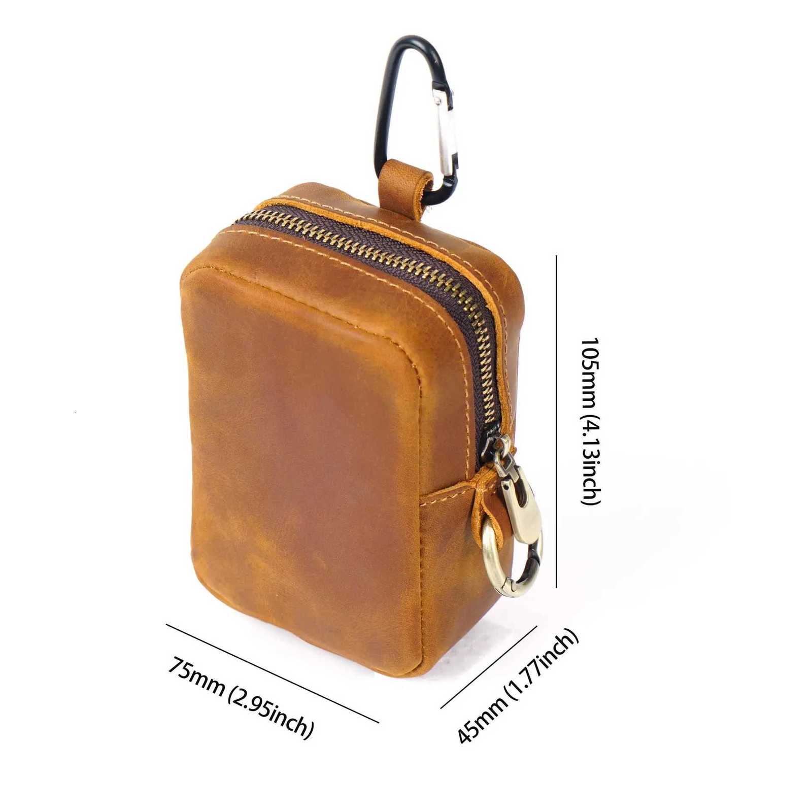 Genuine Leather Coin Purses Pouch Money Pocket Zipper Bags Top Layer of Cowhide Key Package Storage Bag Waist Bag Wholesale Z251023